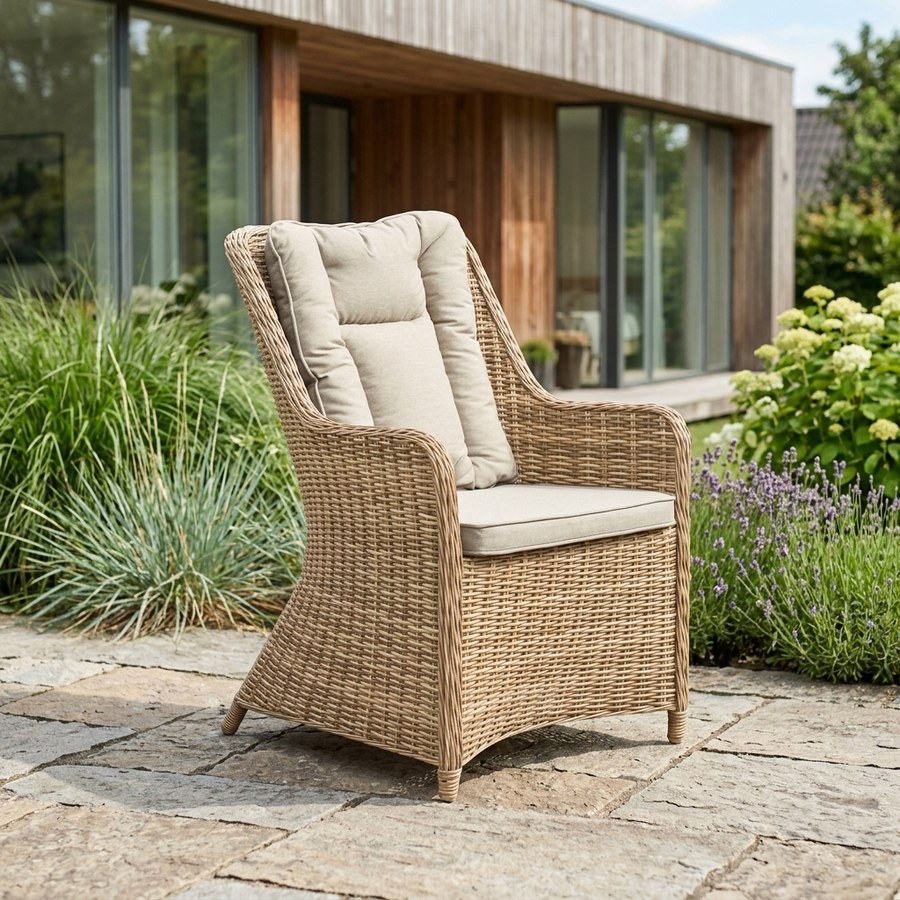 Lombok Udendørs Stol i Polyrattan fra Lexpo Living | Beige | 72x68x100 cm - Billede 3