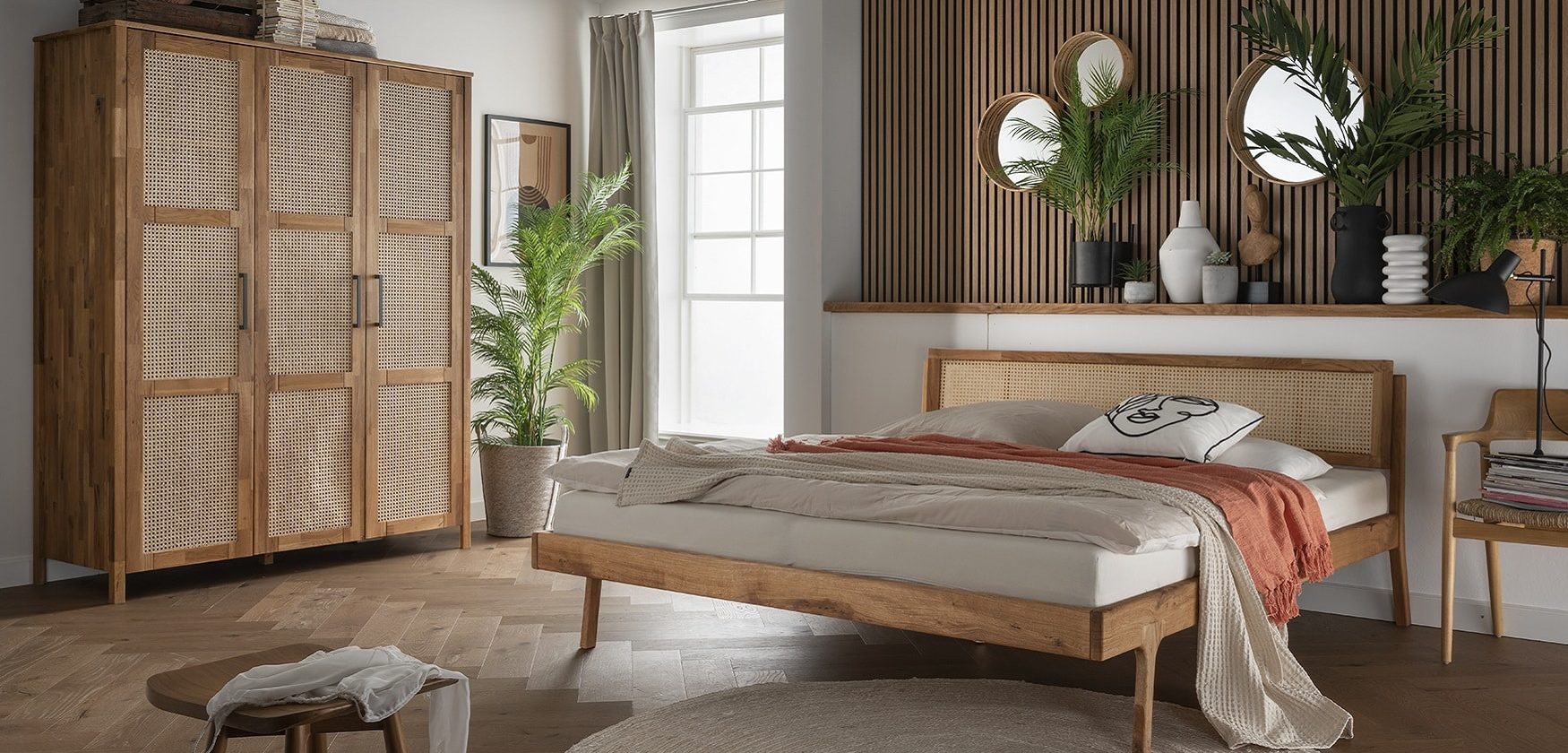 Fransk Flet Seng i massiv FSC Egetræ hos Uniquebeds, Home and living Banner billede